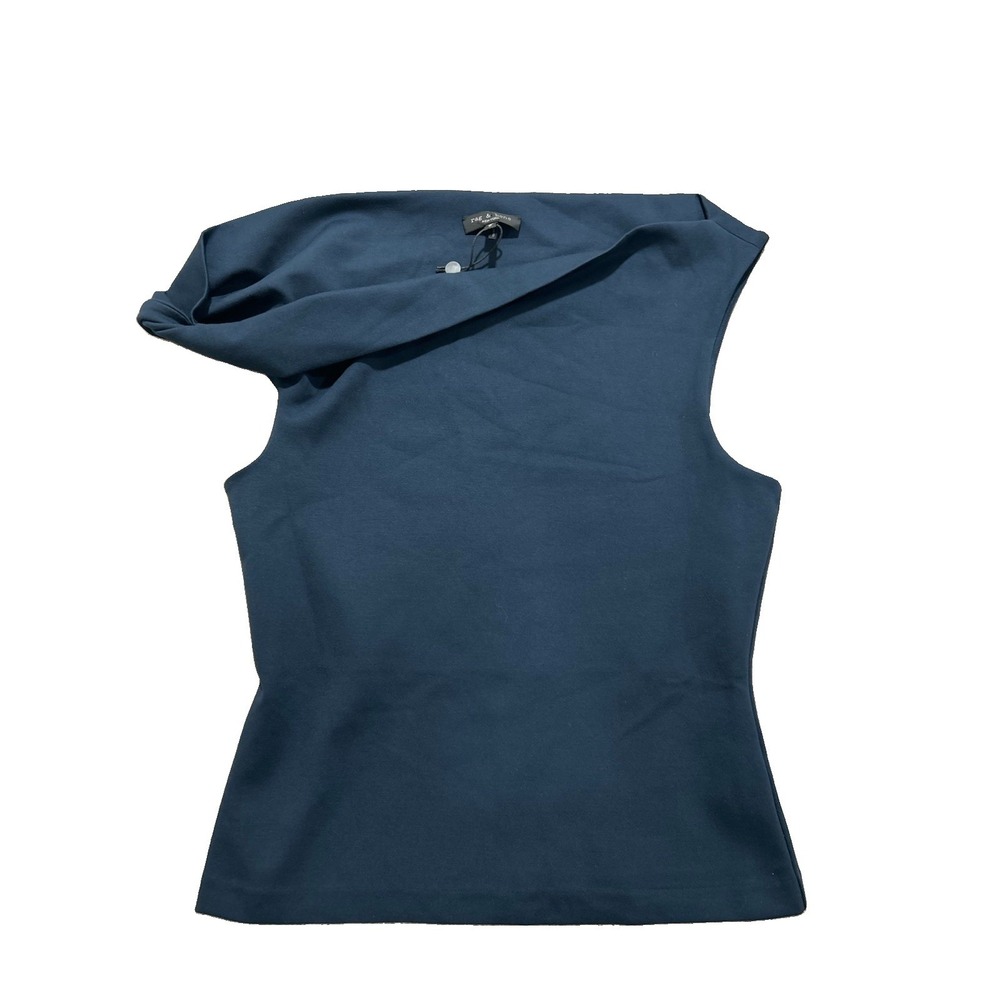 Rag & Bone Women's M Irina Off Shoulder Top Shirt In Salute Navy